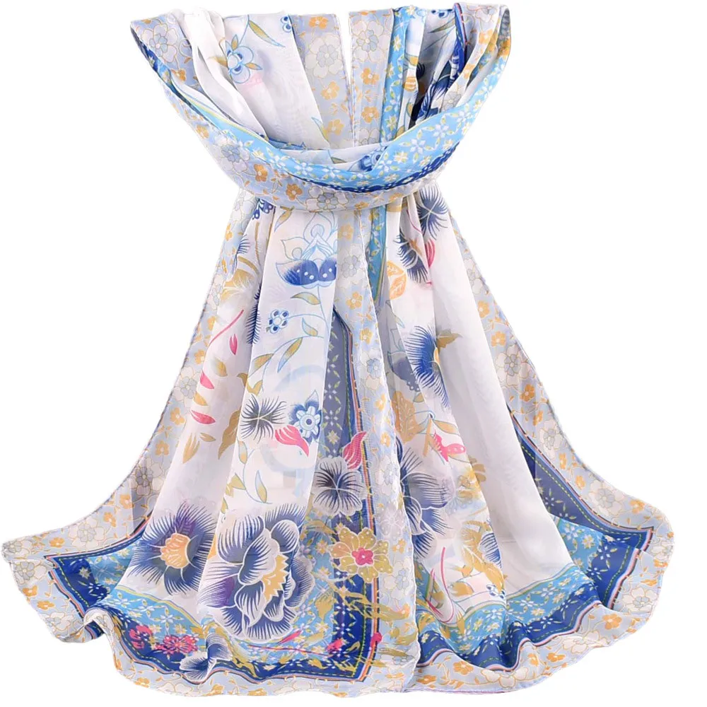 Женская шаль из мягкого шифона с принтом дышащая шарфы высокого качества хит