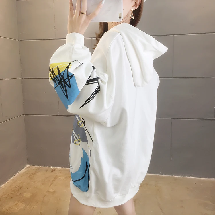 

Large Size Print Hooded Sweatshirts For Women Autumn Trendy Harajuku Hip Hop Ulzzang Hoodies Female Oversized Loose Street Style