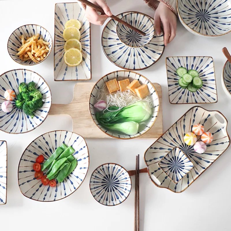 Набор японских керамических столовых приборов чаша для риса блюдо стейка