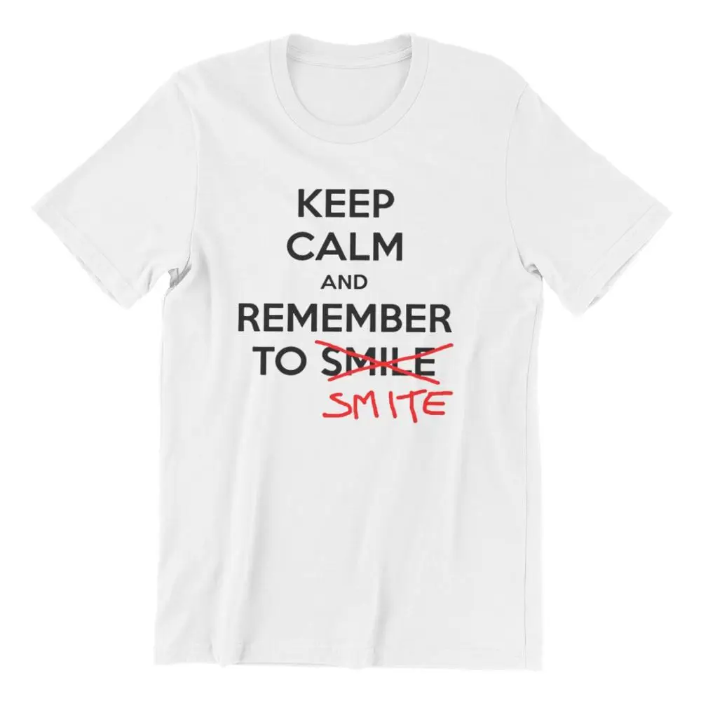 Футболка League of Legends Мужская футболка с надписью Keep Calm and помните о смайлике модная