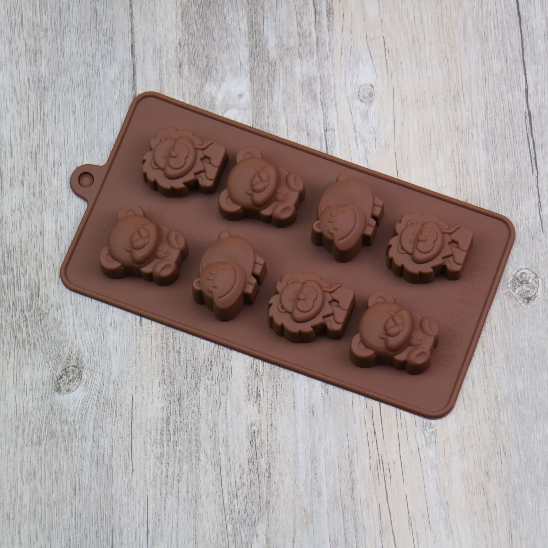 Силиконовая форма для шоколада 8 ровный лев медведь бегемот льда пудинга сделай