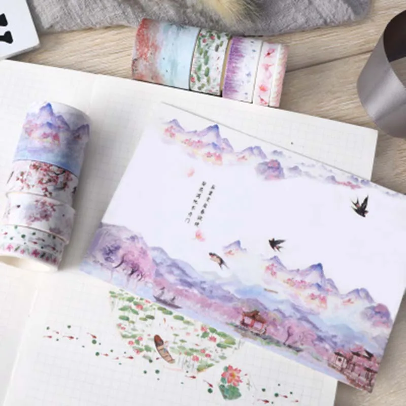 10 шт./компл. Magic Сакура лес лента Washi Стикеры s клейкая Diy Скрапбукинг этикетки