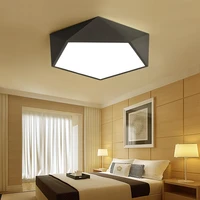 modern brief creative diamond black iron ceiling light fixture home deco living room acrylic led remote control ceiling lamp