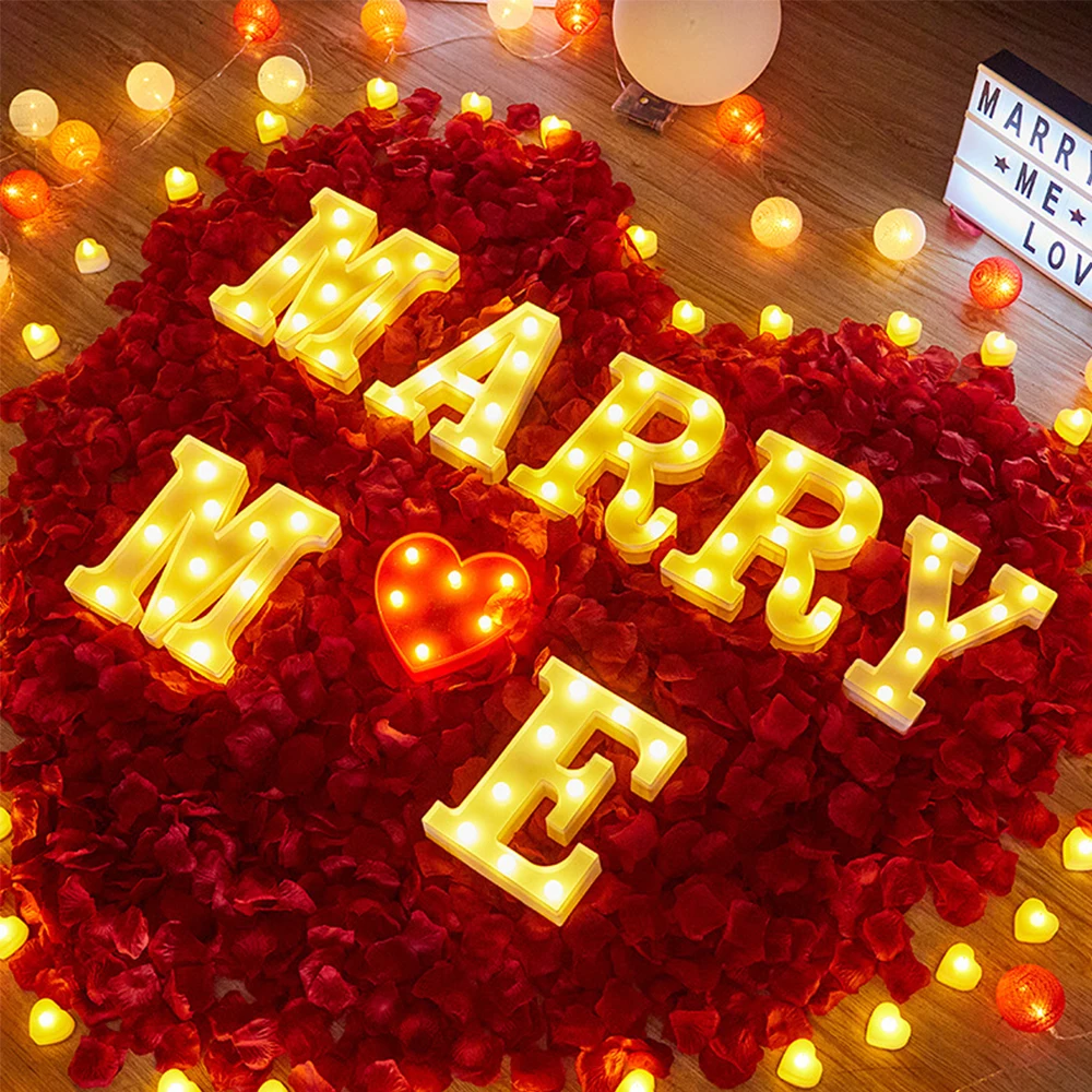 

LED Letter Night Light Alphabet Number Heart Plastic LED Light for Wedding Valentines Day Ornament Birthday Party DIY Decoration