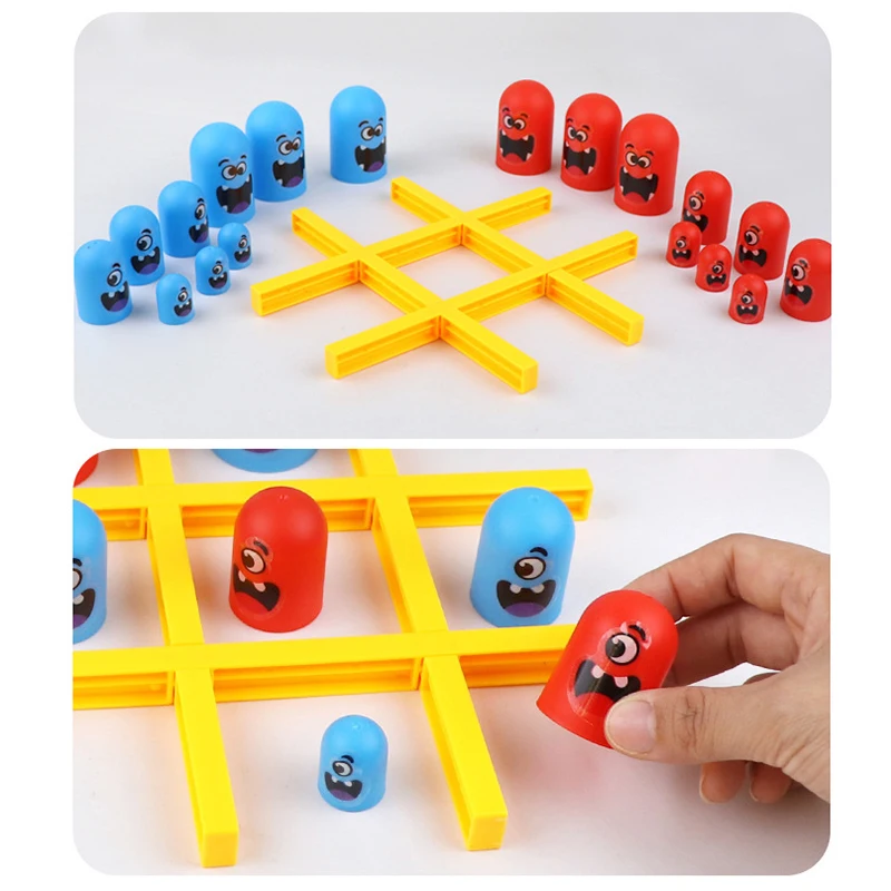 Tictactoe-tablero de ajedrez Ox para ni&ntilde;os, juego educativo Montessori, juguete de ocio, interacci&oacute;n entre padres e hijos-2