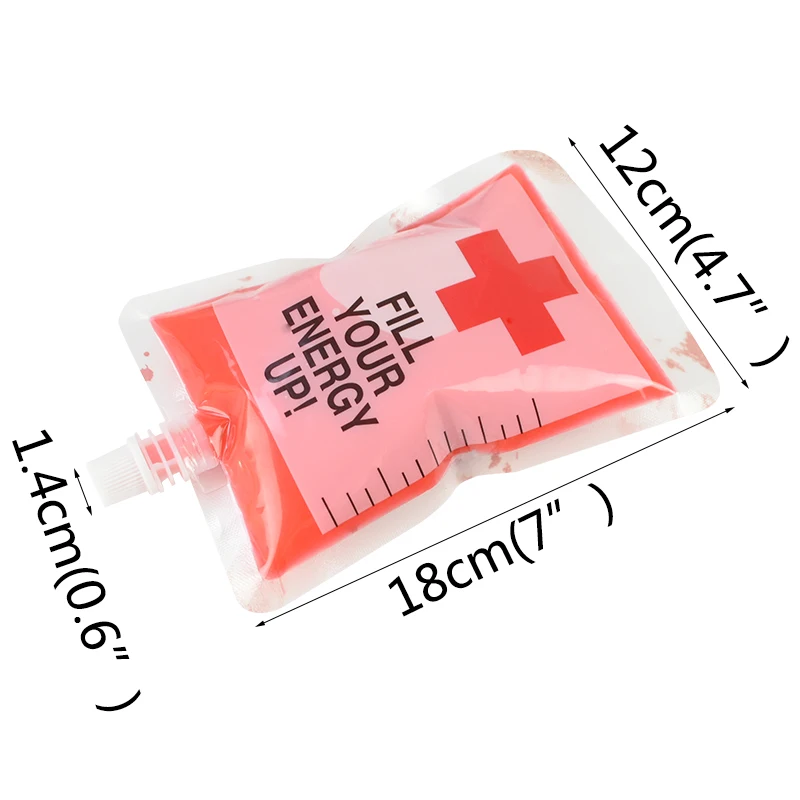 

5pcs 250ml Halloween Cosplay Party Drink Container Drinking Bag Fruit Juice Blood Drinking Pack Beverage Bag Decor Prop Supplies