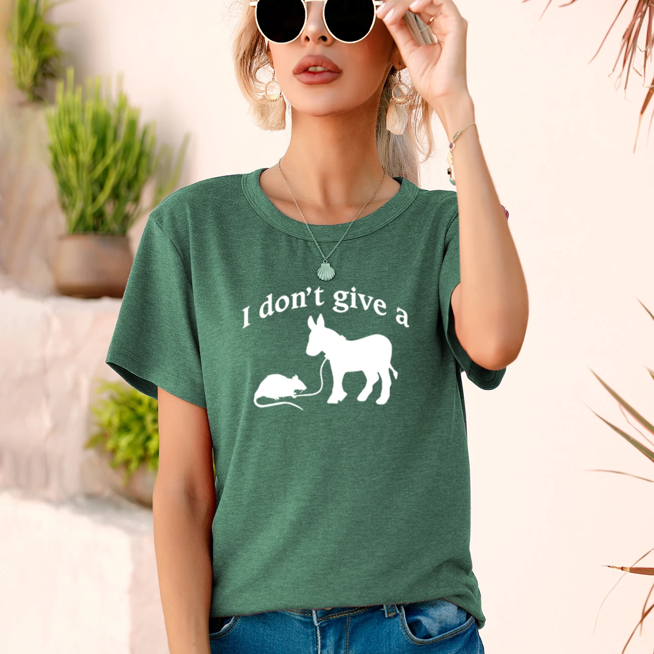 

Lady Funny Anime Graphic Clothes I Don’t Give A Letter Print Comfortable Korean Style Women Fashion Colored Cotton Shirts Trend
