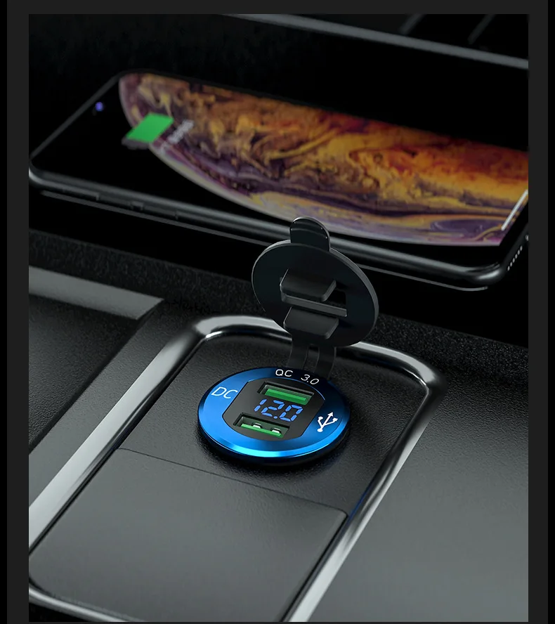 Зарядное устройство QC 3 0 с двойным USB портом водонепроницаемое 18 Вт и (36 Вт)
