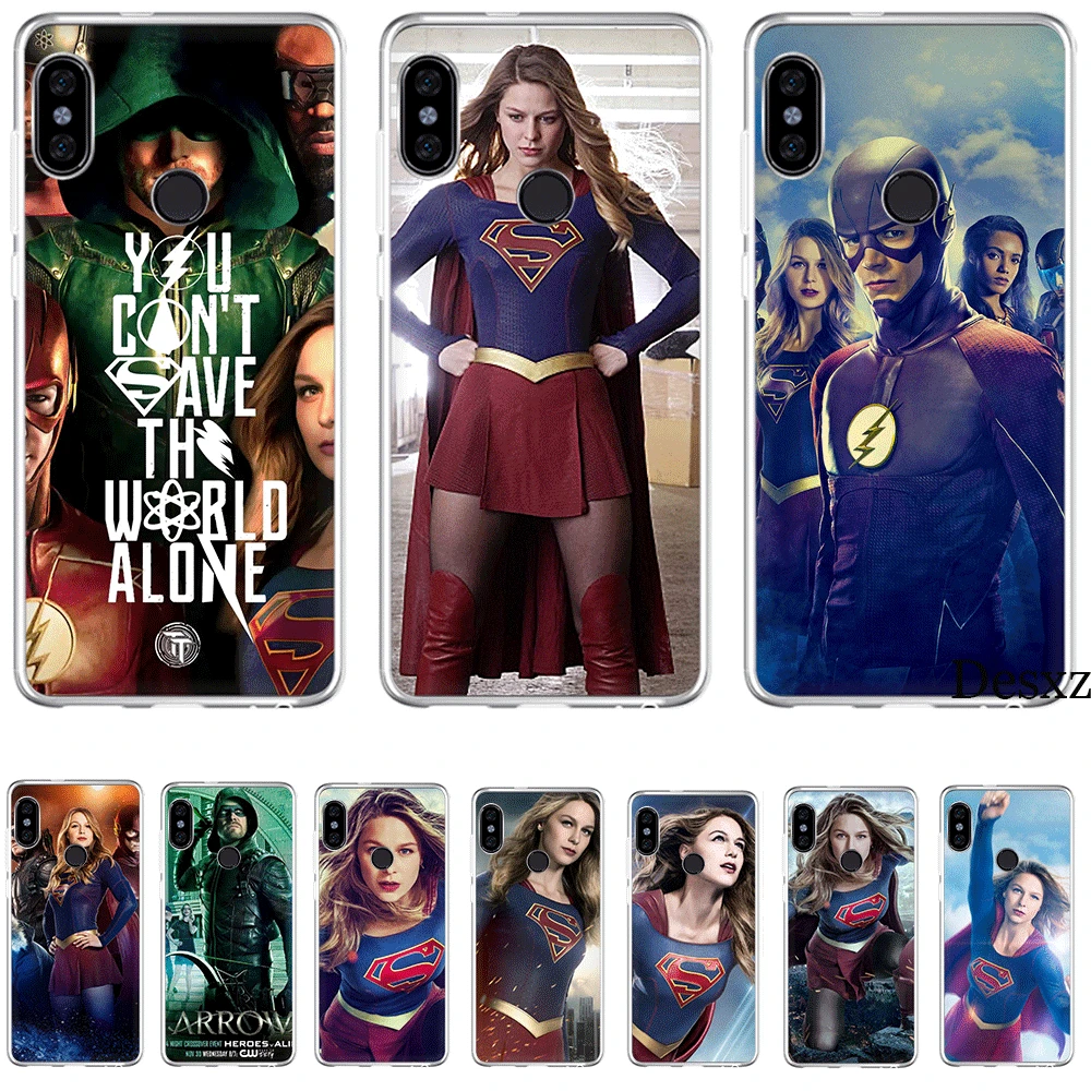 Чехол для телефона Xiaomi Redmi GO 7 S2 4A 4X 5 5A Plus 6 6A 7A K20 Pro защитный чехол вспышки Supergirl Green