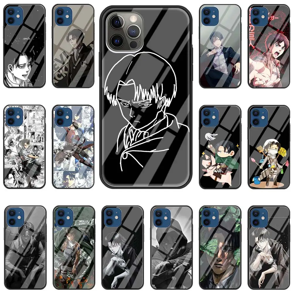 

Anime Attack on Titan levi ackerman Phone Case for iPhone 11 Pro Shell for iPhone 12 Pro Max X XR XS 7 8 Plus SE Glass Cover