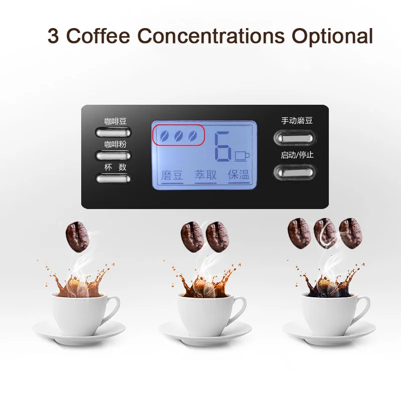 Автоматическая капельная Кофеварка 2 в 1 кофемолка для зерен электрическая