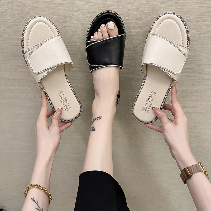 

Shoes Slippers Casual Slipers Women Slides Platform Shale Female Beach Luxury Soft 2021 Flat Summer Sabot Fashion TPR PU Rome