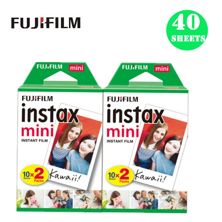 Белая пленка Fujifilm Instax Mini 9 3 дюйма 10 20 30 40 50 60 100 листов для камеры моментальной печати Polaroid FUJI Mini 9 8 7s 70 90 - Цвет: 40 sheets