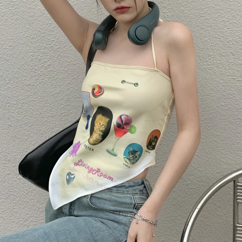 Кофта женская без рукавов бежевая в Корейском стиле Летний сезон 2021 | Женская