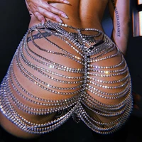 bling crystal waist belly bikini chain women diamante underwear tassel sexy body harness festival party chic body chain jewelry