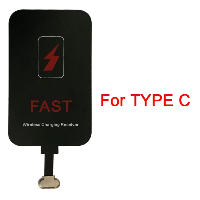Type C Qi Быстрое беспроводное зарядное устройство приемник катушка Коврик Micro usb тип A B Тип C беспроводной зарядный адаптер коврик для iPhone 7 6 Plus 5 5S 5C - Цвет: Type C