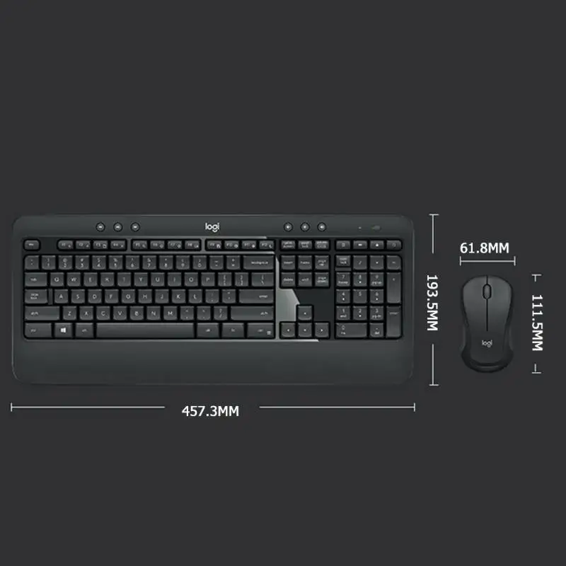 Беспроводная клавиатура logitech MK540 Advanced 2,4G 10 m, эргономичная мышь 1600 dpi, набор клавиатуры и мыши для ПК и ноутбука