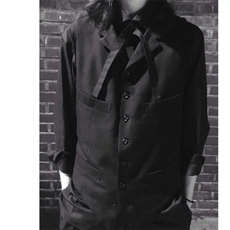 

Men's new plus-size hairstylist Men's fashion Classic literature Retro style Horse clip plus-size vest Performance suit