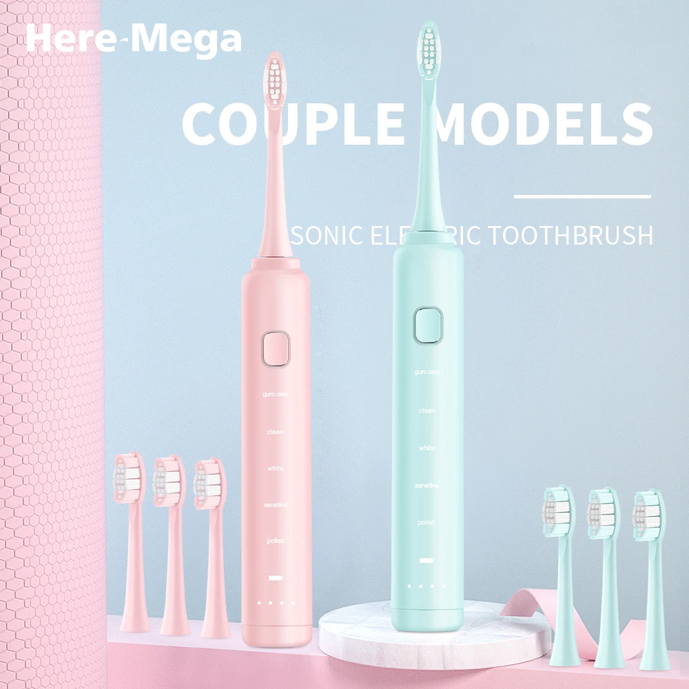 Электрическая зубная щетка для взрослых HERE MEGA Sonic водонепроницаемая