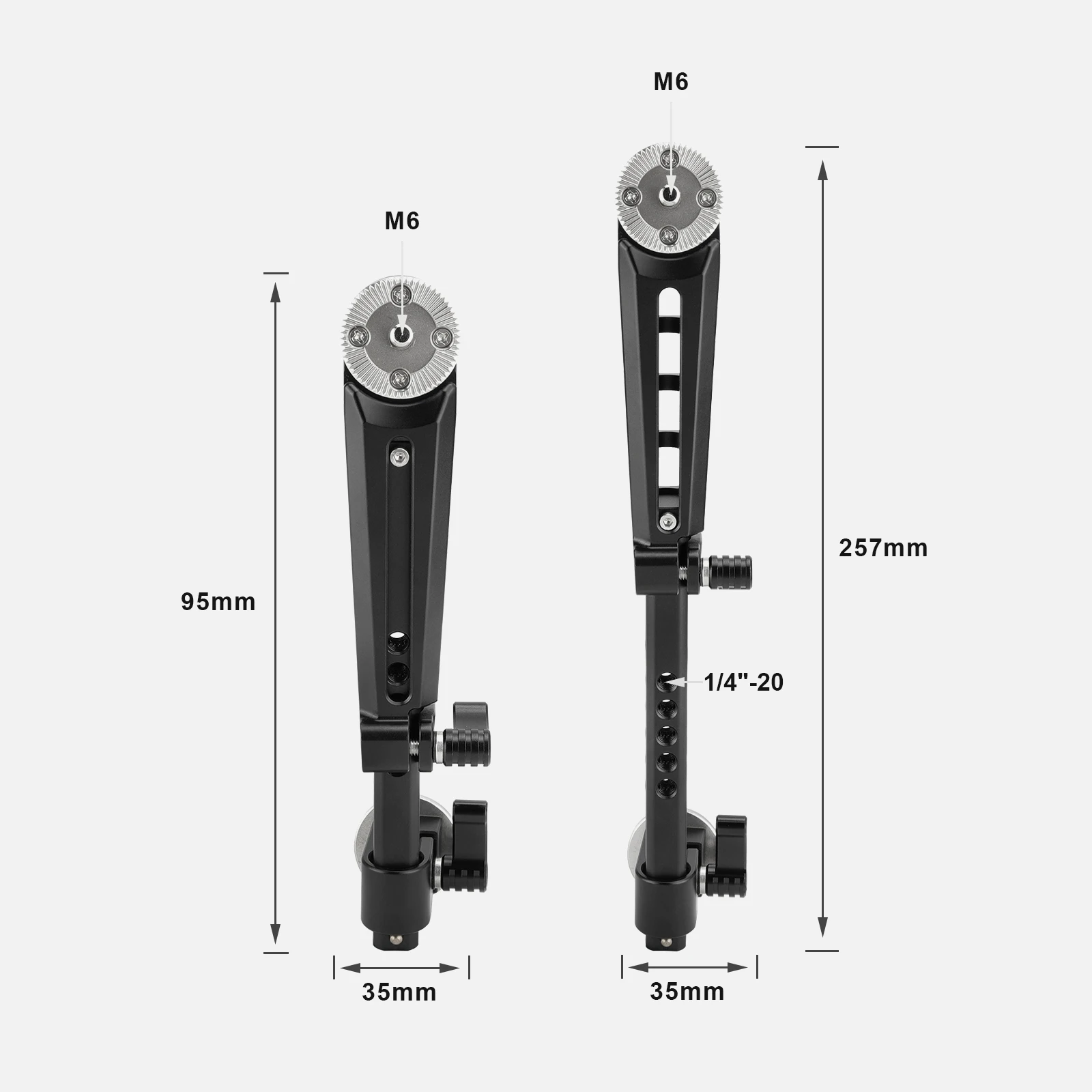 KIMRIG Adjustable Extension Arm With Double M6 Arri Rosette Mounts For Dslr Cameras Shoulder Mount Rig Support System enlarge