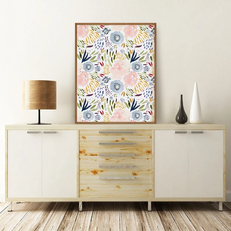 

Watercolor Flowers Canvas Painting Plants Leaves Poster Wall Pictures for Living Room Decoration Wall Art Posters and Prints