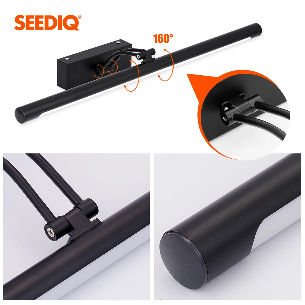 Светодиодный настенный светильник для ванной комнаты черный серебристый 8 Вт 40