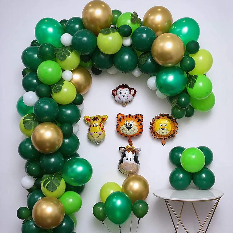 

Forest Animals Theme Balloon Set Lion-Tiger-Monkey-Cow Pattern Kids Party Birthday Events Balloon Party Supplies