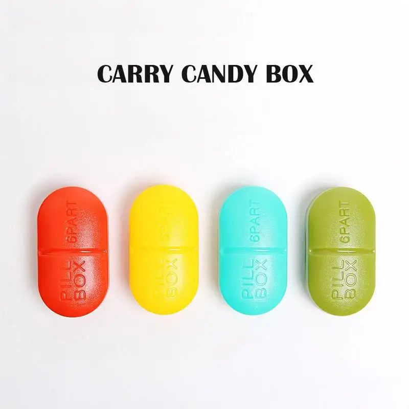 1 шт. мини коробка для таблеток ярких цветов милый пластиковый чехол складной