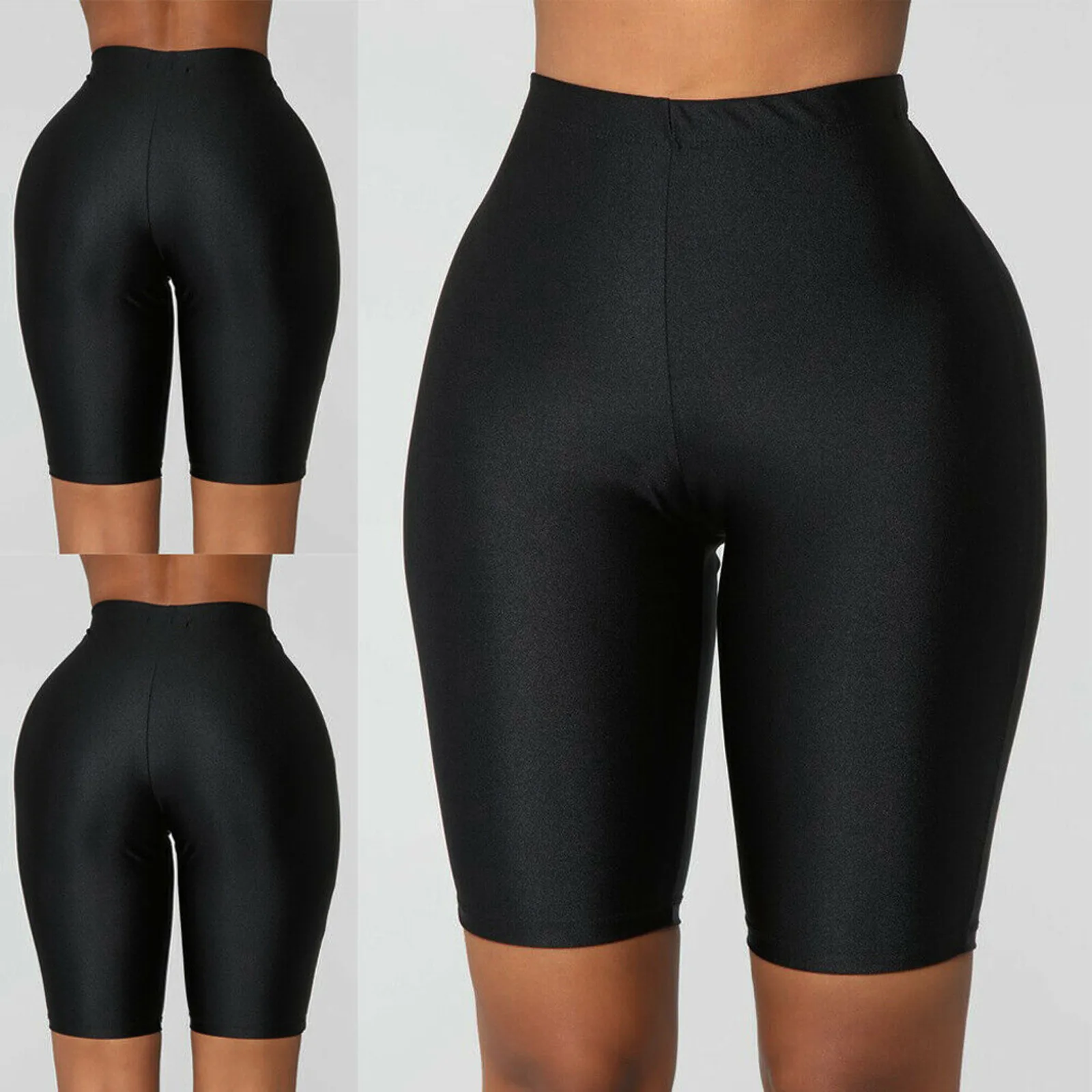 

Summer Sport Shorts Women High Waist Elasticated Seamless Fitness Leggings Push Up Gym Training Tights Orange Yoga Sport Short