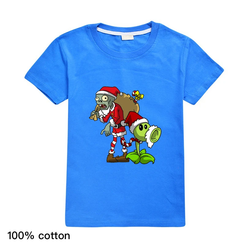 

Plants Vs Zombies Funny T Shirt Kids Cartoon Game Children Clothes Baby Boys Shirts Casual Girls Tops 4 8 10 12 14 Year