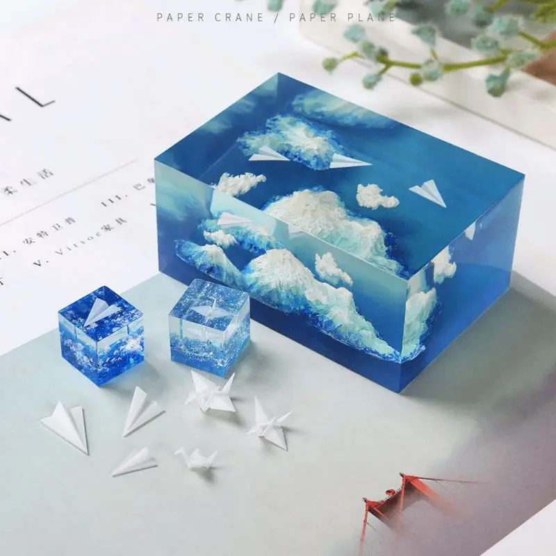 

5Pcs Mini Paper Craft Crane Paper Plane Modeling Resin Mold Landscape Fillers DIY Fillings Material Resin Jewerly Making