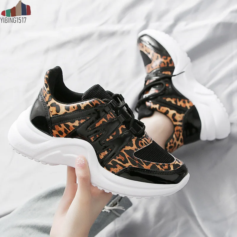 NAUSK/женские кроссовки увеличивающие рост с принтом животных летние модные