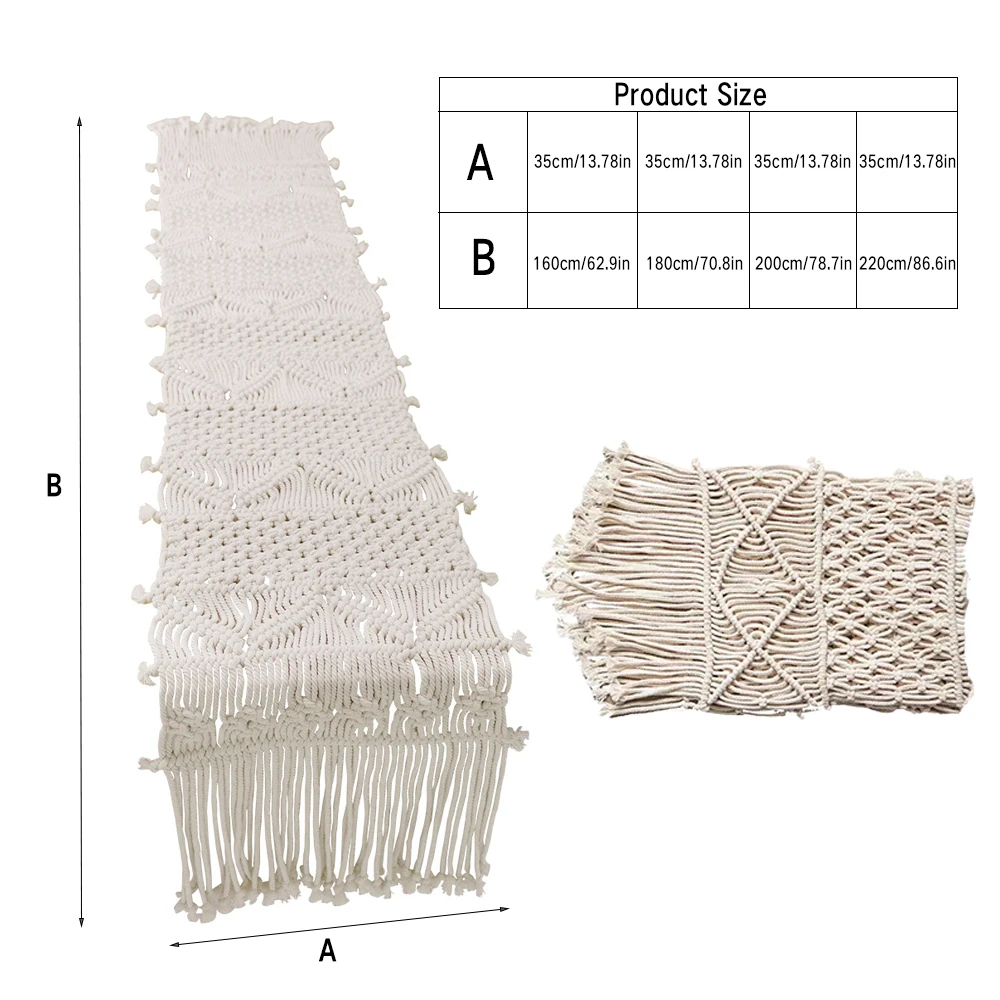 

Macrame Table Runner With Tassels Bohemian Woven Table Runner Wedding Decoration Nordic Style Boho camino de mesa