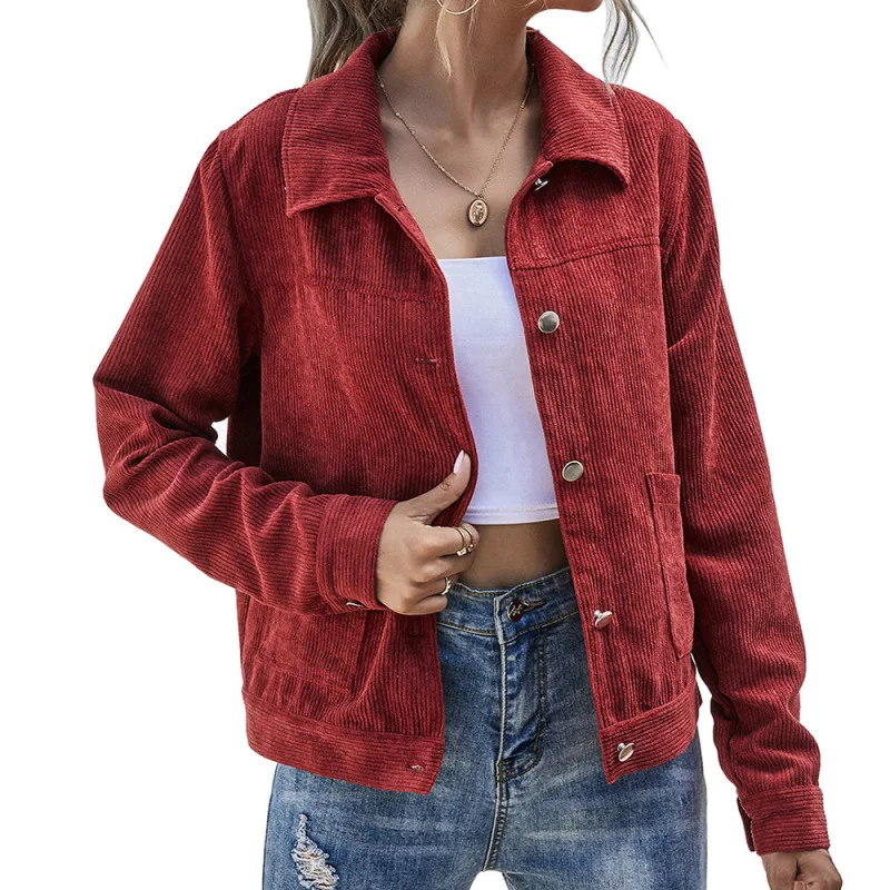 

Women's European and American Fall/winter Corduroy Casual Wear Jacket Jacket Top Women