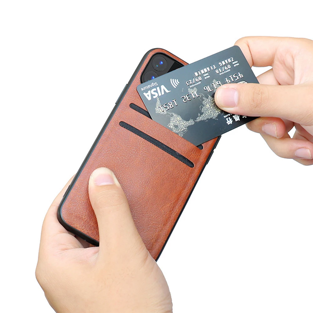 Роскошный кожаный чехол-бумажник OTAO с отделением для карт iPhone 11 Pro MAX XR XS X задняя