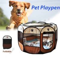 portable foldable pet playpen breathable tent for dog cat octagon fence house removable puppy kennel bed dogs house