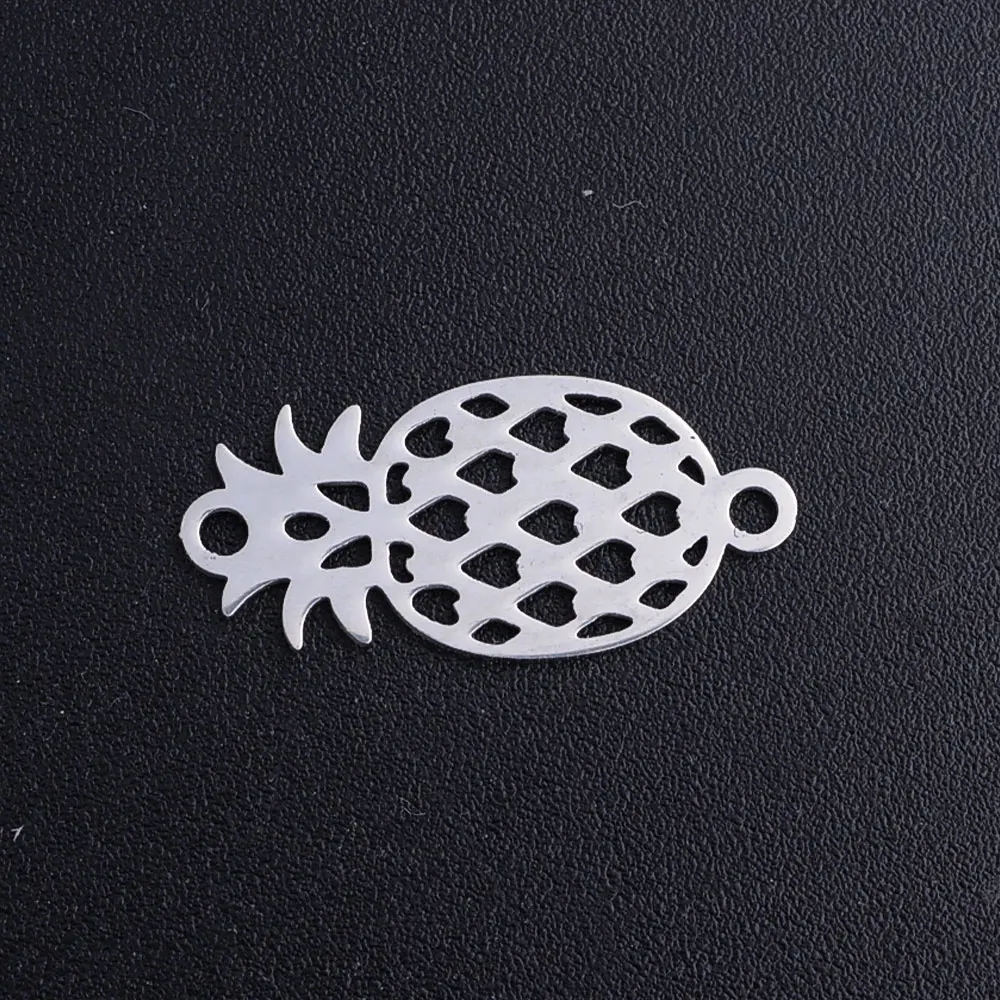 

5pcs/lot Tropical Pineapple Fruit Stainless Steel DIY Connector Charms For Bracelets Making