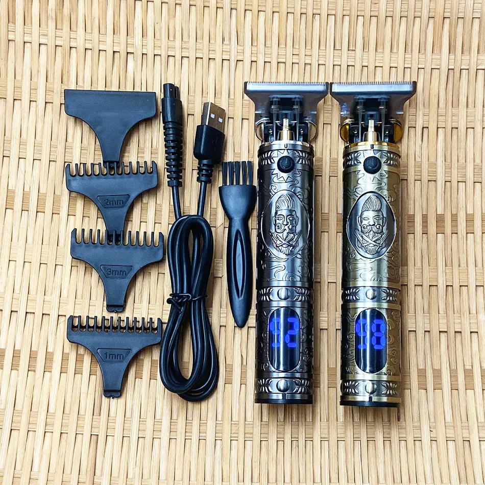 

T9 LCD Professional Digital Hair Trimmer Rechargeable Electric Hair Clipper Men's Cordless Haircut Adjustable Ceramic Blade