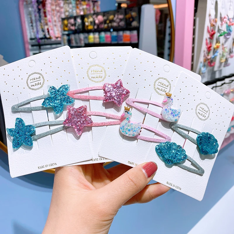 2 шт./пара изящное нижнее белье с принтом из мультиков для девочек звезда заколка