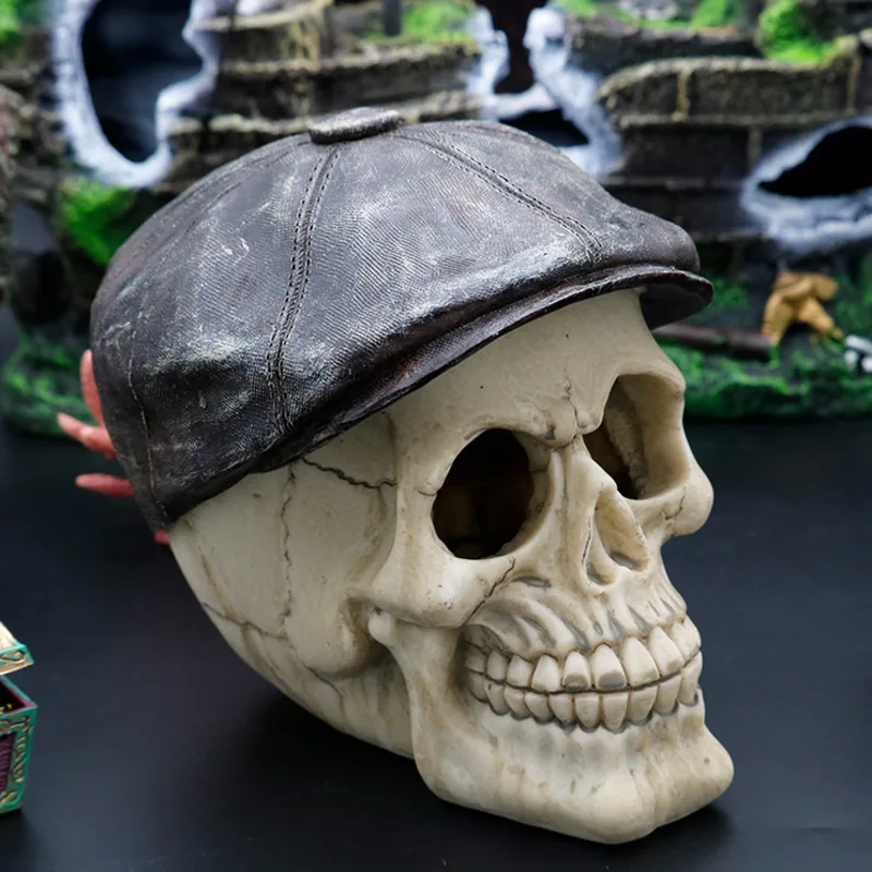 Аксессуары для аквариума декорации рыбий украшения ландшафта Смола череп голова