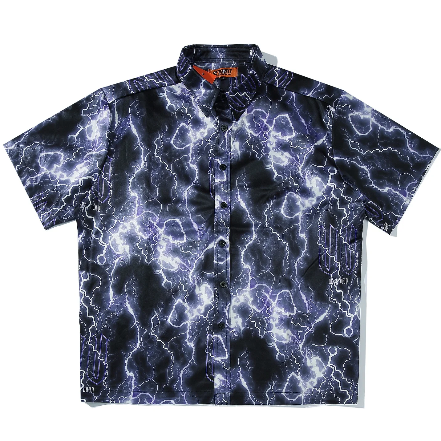 

Hawaii lightning Print Beach Shirt Men Harajuku Fashion Streetwear Tops 2020 Vacation Casual Cotton Loose Couples Short Sleeve
