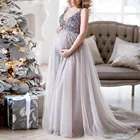 Блестящее платье для беременных Фотография реквизит для беременных женщин V-образный вырез Блестки коктейльное платье