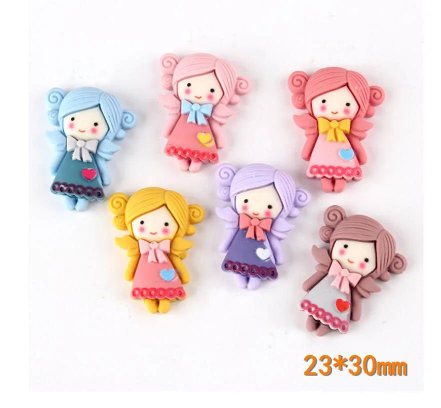 10 шт./лот милые каучуковые кабошоны принцессы с плоской задней стороной