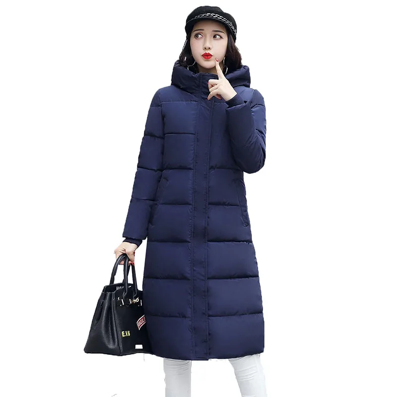 

Parka Coat Women 2020 Winter Jacket Mid-Long Hooded Coats Female Parkas Winter Thick Cotton Padded Lining Overcoat Outerwear 839