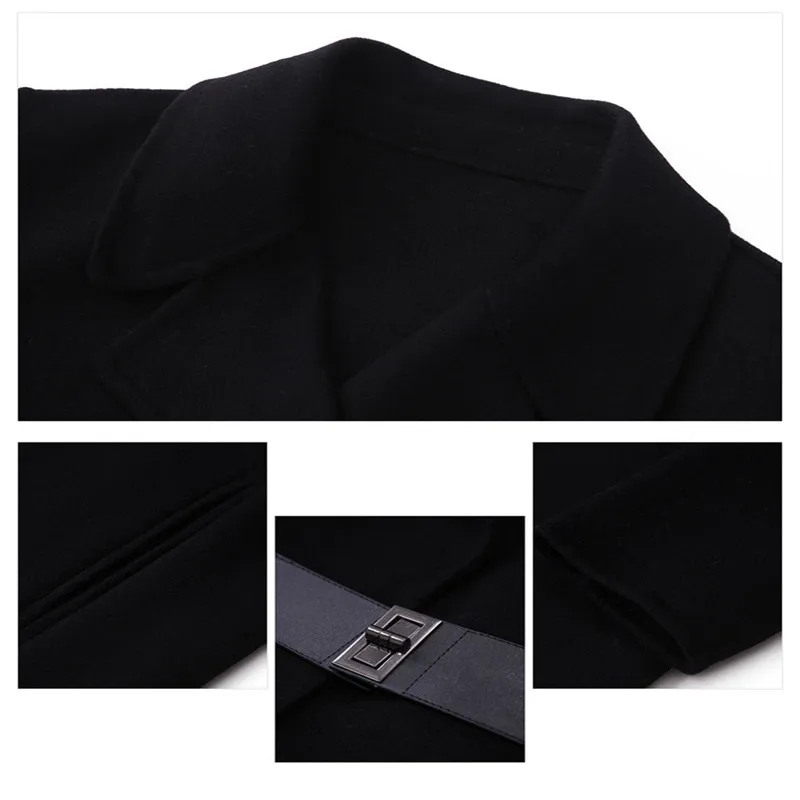 

Wool Double Sided Woolen Coat Women 2020 Autumn And Winter New Style Temperament Lapel Long Solid Color Woolen Coat Female C187