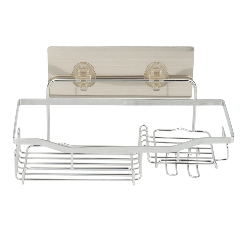 

2Pcs Wall Mounted Bathroom Basket 304 Stainless Steel Shower Caddy Storage Shelf for Shampoo Soap Holder
