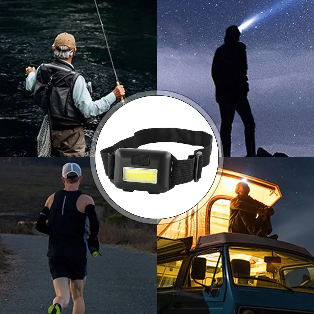 Миниатюрный светодиодный налобный фонарь с COB матрицей водонепроницаемый