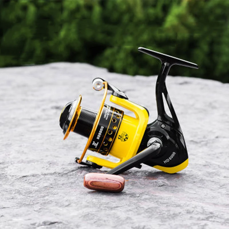 Рыбалка-Катушка 8kg большой перетащите металлическая Катушка 5 2: 1 скорость желтый