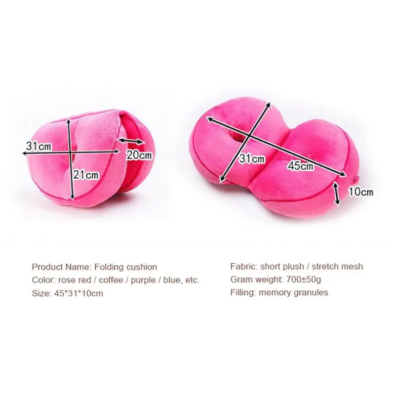 

Multifunctional Seat Cushion Filling With Memory Foam Double O-shaped Hollow Design To Relief Sciatica And Tailbone Pain