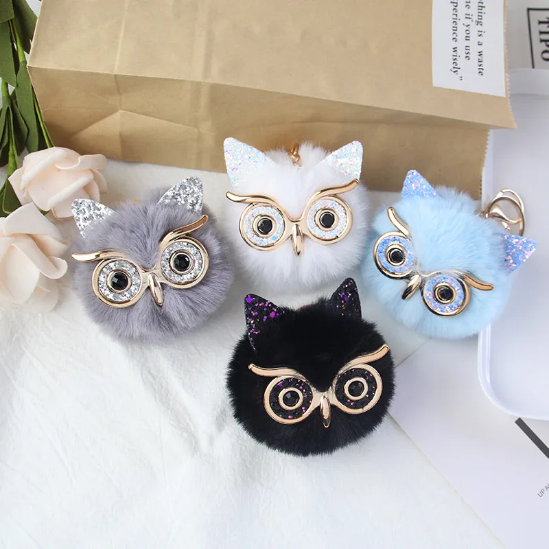 Очаровательные брелоки Сова для ушей с блестками девочек и мальчиков пушистый